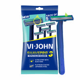 VI-JOHN Shave pro Triple Blade Shaving Razors With Lubricating Aloe Vera Strip(CONTAIN 5 PCS) FOR MEN
